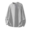 Outono/Inverno 2026 Streetwear Americano Modelagem Solta Algodão Mamba Costela Patchwork Moletom Casual Camiseta Masculina Gola Redonda Manga Longa