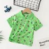 Nueva camiseta infantil transfronteriza versátil para niños medianos y grandes, verano, moda coreana, polo de manga corta, camiseta infantil