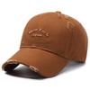 Nueva gorra de béisbol rasgada estilo americano para hombre y mujer, retro que favorece el rostro, de copa blanda y visera, versátil para primavera y verano, protección solar, sombrero para el sol