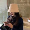 Sombrero de Pescador de Algodón Puro para Mujer Primavera y Otoño Estilo Coreano Estilo Japonés Color Sólido Sombrero Cubo Verano Protección Solar Facial Sombrero Cubo