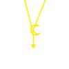 Moda nuevo collar de acero de titanio que no se decolora temperamento femenino oro de 18K ins viento frío estrella luna diseño de nicho colgante
