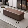 Centro comercial de lujo ligero local tienda de ropa zapatería área de descanso sofá rectangular largo tapizado suave taburete taburete con almacenamiento