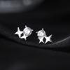 Brincos de estrela de quatro homens com diamante flash nova maré pequena pregos de osso de orelha requintados brincos acessíveis uma geração de brincos de estrela dupla