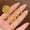Joyería de Oro Arena, Diseño Tradicional de Loto, Anillo Sencillo para Mujer, Nicho de Lujo Ligero, Diseño de Alta Gama, Anillos de Pareja, Accesorios