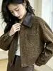 Nueva Chaqueta de Cuero Casual Versátil Estilo Coreano con Solapa y Cremallera para Mujeres Menudas, Prenda Exterior de Moda, Otoño 2026