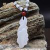 Colgante de Jade Afgano Hebilla de Seguridad Jade Pixiu Marca Wushi Marca Dragón y Fénix Colgante de Loto Cierre de Seguridad Buda Guanyin