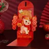 Envelope Vermelho de Ano Novo 2026 Novo Modelo Pop-Up 3D Personalizado Criativo Dobrável Pacote Vermelho para o Ano do Cavalo Envelope de Dinheiro da Sorte para Crianças
