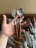 Petitbonheur Estilo Ins Coreano Acero Inoxidable Cubiertos Estilo Occidental Cuchillo, Tenedor, Cuchara, Palillos de Comedor para el Hogar, Tenedor