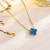 Set de trébol de cuatro hojas de acero de titanio de doble cara transfronterizo de Amazon: pulsera, collar, pendientes, anillo, juego de cuatro piezas, joyería que no se decolora
