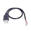 Cable DIY de Dos Conductores a Puerto USB Macho a Conector Hembra Cable de 0.3 Milímetros Cuadrados Cable de Carga 2P Jack USB 3A