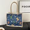 Bolsa de lona bolsa feminina 2024 nova bolsa de linho de grande capacidade ins commuter tote bag bolsa de ombro