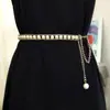 Cinturón tejido de perlas para mujer, accesorio de cadena de cuentas de verano, cadena decorativa para vestido, cadena para la cintura para vestidos de mujer en verano
