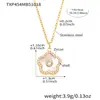 Omacar Juego de Collar y Pulsera con Colgante de Flor de Cinco Hojas Cuadrada de Zircón con Garras Talladas, Acero Inoxidable, Piedra de Cristal Natural