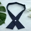 Gravata Cinza Feminina Cor Sólida Gravata Borboleta Listrada Sem Gravata Uniforme Roupa de Solteiro Zíper Estilo Japonês Saia Plissada Gravata Borboleta Flor