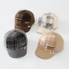 Gorra de Pato de Pana a Cuadros para Niños, Gorro de Bebé de Otoño, Gorra de Béisbol Gruesa de Otoño/Invierno para Niños, Nuevo Sombrero Infantil para Niñas