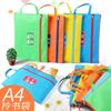 A4 Classificação de Assunto Documento Bolsa Dados Zíper Lona Assunto Portátil Chinês Matemática Inglês Bolsa de Livros Alunos do Ensino Fundamental