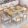 Juego de Mesa y Sillas Nórdicas para Uso Doméstico, Económico para Apartamentos Pequeños, Adecuado para 4-6 Personas, Mesa de Comedor Simple para Uso Comercial o Viviendas de Alquiler