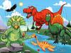 Nuevo 40 lindos Q versión de dibujos animados dinosaurio animales jurásicos rompecabezas de papel plano 8 juegos