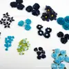 Venta Caliente de AliExpress 78 Piezas Flores de Tela Hechas a Mano Azul Lago Azul Zafiro Mezclado Pegatinas Traje para Zapatos y Sombreros DIY Accesorios para Ropa