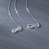 Anillo Mobius de plata de ley 925 para pareja, collar ligero de lujo con circonitas de alta calidad, cadena de clavícula con colgante de símbolo ilimitado