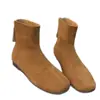 Otoño 2025 Versión Coreana Versátil Retro Punta Redonda Gamuza Botines Delgados Modelo Nuevo con Cremallera Trasera Botines Casuales Botas Martin