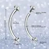 Material de Titanio ASTM-F136 Rosca Doble Stud para Ceja con Circonita Stud para Hélice de Oreja Aleación de Titanio G23 Joyería para Piercings para Hombres y Mujeres