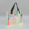 Laser Compras en Línea Bolsa Roja Pedido logo Láser pvc Bolsa Mágica de Mano Color Mágico Láser Bolsa de Regalo Publicitaria