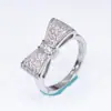 2018 comercio exterior Europa y Estados Unidos explosiones anillo blanco con lazo joyería de circón fabricantes joyería simple para damas venta al por mayor