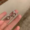Novos Brincos Saturno Vazados Banhados a Ouro Zircônia Microcravejados Estilo Ins Argola de Prata Brilhante Brincos de Planeta Elegantes para Mulheres
