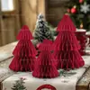 Fiesta Navideña Estéreo Árbol de Navidad Adornos de Bola de Panal Tema Invernal Reunión Familiar Decoración de Centro de Mesa