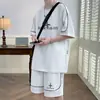 Verão Tamanho Grande Fresco e Bonito Roupa Esportiva Casual Juvenil Camiseta Marca da Moda Solto Shorts de Manga Curta Conjunto de Duas Peças