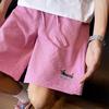 Pantalones Cortos para Hombre de Talla Grande, Versátiles, de Seersucker, Estilo Vintage Americano Bordado de Dachshund, Transfronterizos, Dopamina