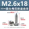 Tornillos Autorroscantes Torx de Cabeza Redonda de Acero Inoxidable 304 con Columna, Antirrobo, M2 M2.3 M3 Cabeza de Hongo Cola Puntiaguda Torx Tornillos para Madera Al por Mayor