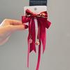 Tocado Hanfu para niños, venta al por mayor, linda horquilla para niñas, cinta larga, borla, pinza para el cabello, accesorios para el cabello de bebé de color rojo occidental