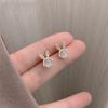Pendientes Vintage Estilo Francés con Piedra Ojo de Gato para Mujer, Versión Coreana, Estilo Dongdaemun, Elegantes y de Alta Gama, Lujo Ligero, Pendientes con Aguja de Plata S925
