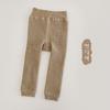 Leggings Femininos Outono e Inverno Forrados com Fleece Espessados Cor Lisa Meia-Calça Infantil Bebê Leggings Quentes para Bebê