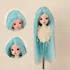 346 Puntos BJD Ye Luoliwa Usa Accesorios para el Cabello Muñeca de Trapo Pequeña Cabello Largo Liso Medio Peinado Seda Suave Peluca para Vestir