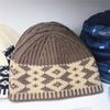 Gorro de lana jacquard con estampado de diamantes vintage de Corea del Sur para otoño e invierno, cálido gorro de punto con cúpula para mujer.