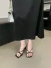 Primer Encuentro Temporada 2026 Verano Nuevo Producto: Tacones Altos Franceses Morados de Nicho con Correas Finas y Diseño de Punta Abierta para un Look Francés Elegante