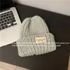 Invernaderos Hecho a Mano Parche Coreano Protección Cálida para los Oídos Lana Gruesa Islandesa Gorro para el Frío Gorro de Punto Hace la Cara Más Pequeña