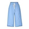Pantalones Elásticos de Bolsillo de Color Sólido Sueltos Casuales de Pierna Ancha Cortos para Mujer 2025 Sitio Independiente Europeo y Americano de Amazon