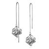 Pendientes de plata de ley 925, pendientes de moda coreana con forma de cubo de Rubik y diamantes, pendientes de plata de ley al por mayor, pendientes de mujer
