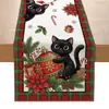 Venda Quente Transfronteiriça Caminho de Mesa de Natal Homem-Pão de Gengibre Papai Noel Atmosfera Festiva Decoração de Festa Mesa de Jantar Toalha de Mesa Caminho de Mesa