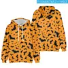 Sudadera con capucha de forro polar holgada con estampado de moda 3D de Halloween 2024 para hombre y mujer