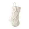 Calcetín navideño mini de punto blanco calcetín de punto trenzado colgante adornos de decoración de árbol de Navidad regalos de Navidad bolsa de dulces