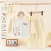 [Fleece Dupla Face para Bebê] Conjunto de Fleece Outono e Inverno para Bebê com Cintura Alta e Proteção da Barriga para 0-3 Anos, Design de Desenho Animado, Sem Costura e Quente