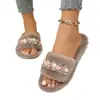 Chinelos de Algodão Casuais Outono/Inverno Flor Plush Solado Grosso Casa Macio Tridimensional Chinelos Peludos Decoração Feminina Uso Externo