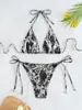 2026 Nuevo Estilo Europeo y Americano Traje de Baño Estampado de Serpiente Bikini Sexy Dos Piezas Comercio Exterior Aliexpress Traje de Baño Transfronterizo Lg338