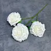 Flor Artificial de Lichi Rosa de 3 Cabezas para Decoración de Salón de Bodas, Arreglo para el Hogar, Rosa Serigrafiada, Adorno de Flores Artificiales Transfronterizo al por Mayor