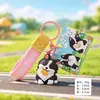 Pingente de chaveiro criativo de basset hound em resina, fofa figura de filhote de animal de estimação em desenho animado, presente de decoração para bolsa de casal